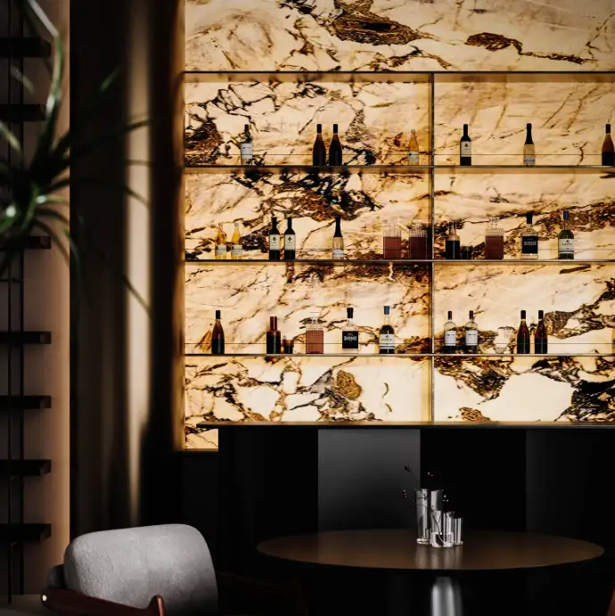 Painel essanilight com pedra onix